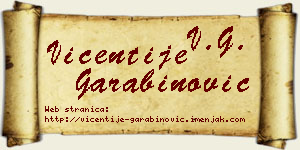 Vićentije Garabinović vizit kartica